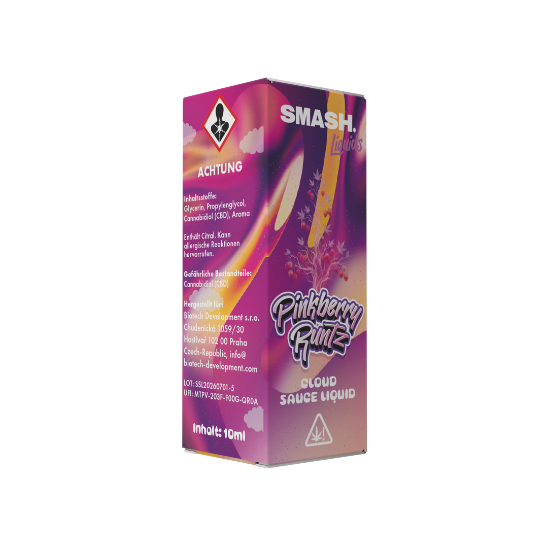 SMASH Cloud Sauce Liquid 10 ml Pinkberry Runtz – Verpackung