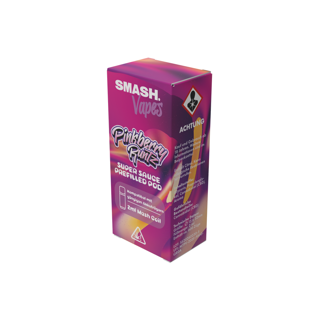 SMASH Super Sauce Pod 2 ml Pinkberry Runtz – Verpackung Vorderseite
